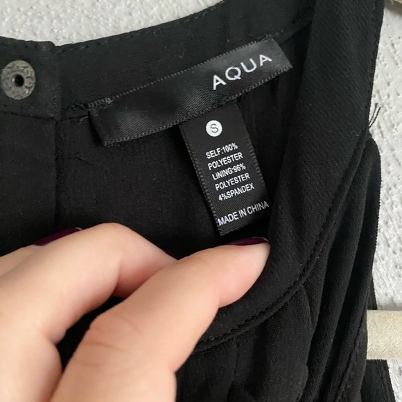 Aqua Dress Size Small Black Halter Mini Length High Neckline Shift Style - Picture 2 of 7